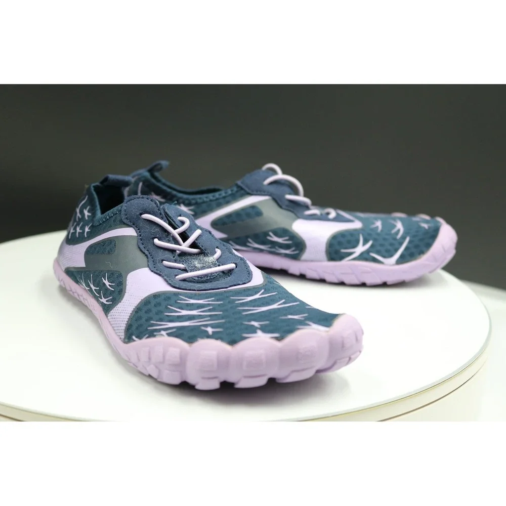 Merence Water Shoes Kids Sz 2.5 Navy Lavender Quick-Dry Mesh Sporty Aqua Sneaker